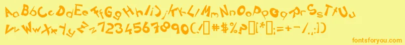 Fonte CirclinecrazyjumpedBold – fontes laranjas em um fundo amarelo