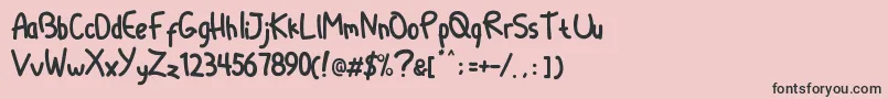 フォントDliyaRegular – ピンクの背景に黒い文字