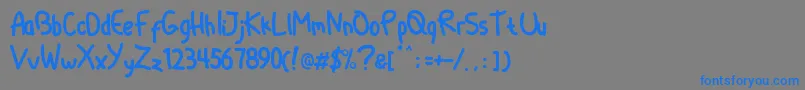 フォントDliyaRegular – 灰色の背景に青い文字