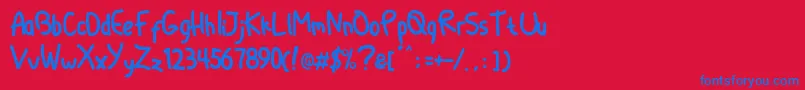 DliyaRegular Font – Blue Fonts on Red Background