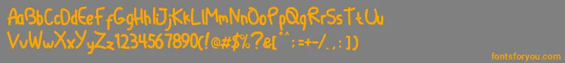 フォントDliyaRegular – オレンジの文字は灰色の背景にあります。