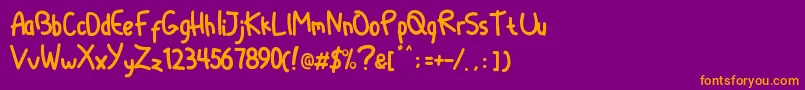 DliyaRegular Font – Orange Fonts on Purple Background