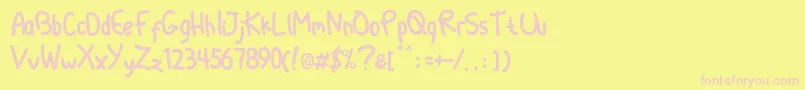 DliyaRegular Font – Pink Fonts on Yellow Background