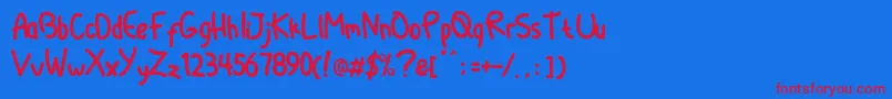 DliyaRegular Font – Red Fonts on Blue Background