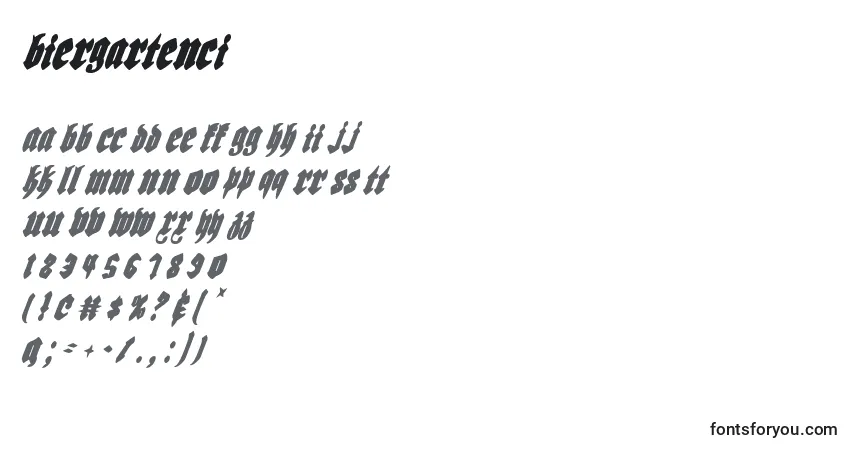 Fuente Biergartenci - alfabeto, números, caracteres especiales