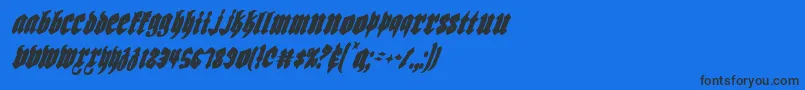 Biergartenci-Schriftart – Schwarze Schriften auf blauem Hintergrund