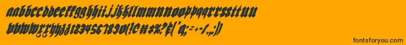 Biergartenci-Schriftart – Schwarze Schriften auf orangefarbenem Hintergrund