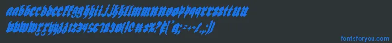 Шрифт Biergartenci – синие шрифты на чёрном фоне