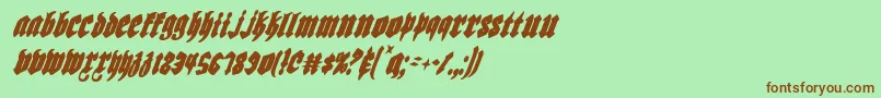 Czcionka Biergartenci – brązowe czcionki na zielonym tle