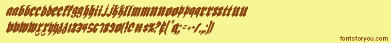 Biergartenci-fontti – ruskeat fontit keltaisella taustalla