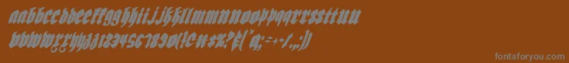 Biergartenci-Schriftart – Graue Schriften auf braunem Hintergrund
