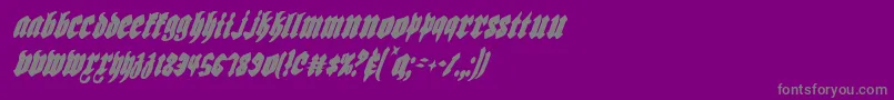 Biergartenci-Schriftart – Graue Schriften auf violettem Hintergrund