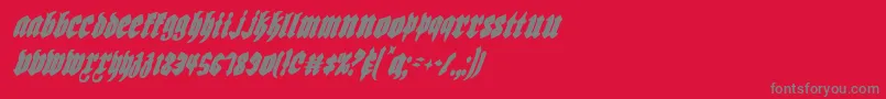 Biergartenci-fontti – harmaat kirjasimet punaisella taustalla