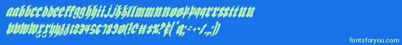 Biergartenci Font – Green Fonts on Blue Background