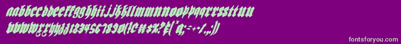 Шрифт Biergartenci – зелёные шрифты на фиолетовом фоне