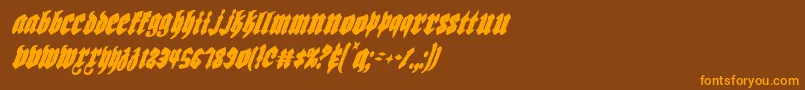 Biergartenci Font – Orange Fonts on Brown Background