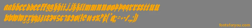 Biergartenci-Schriftart – Orangefarbene Schriften auf grauem Hintergrund