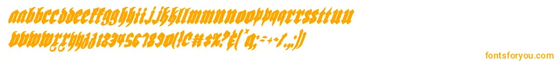 Biergartenci-Schriftart – Orangefarbene Schriften auf weißem Hintergrund