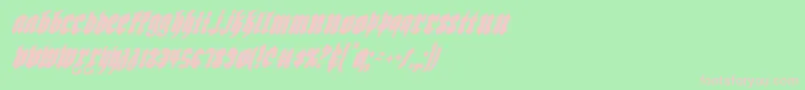 Biergartenci-fontti – vaaleanpunaiset fontit vihreällä taustalla