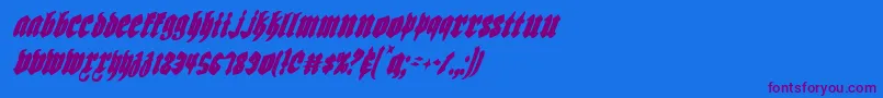 Biergartenci Font – Purple Fonts on Blue Background