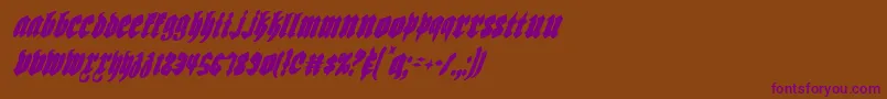 Czcionka Biergartenci – fioletowe czcionki na brązowym tle