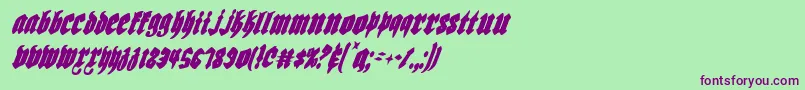 Biergartenci Font – Purple Fonts on Green Background