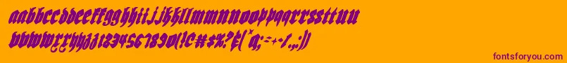 Biergartenci Font – Purple Fonts on Orange Background