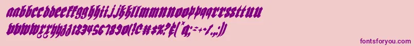 Biergartenci-Schriftart – Violette Schriften auf rosa Hintergrund