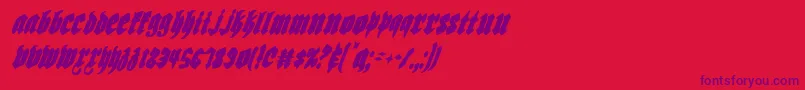 Biergartenci Font – Purple Fonts on Red Background