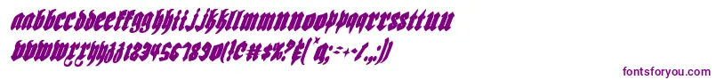Biergartenci-Schriftart – Violette Schriften auf weißem Hintergrund