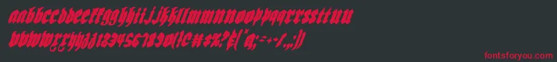 Biergartenci-Schriftart – Rote Schriften auf schwarzem Hintergrund
