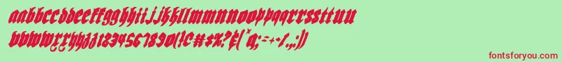 Biergartenci Font – Red Fonts on Green Background
