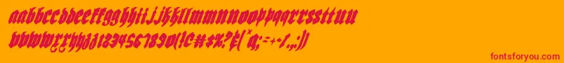 Biergartenci Font – Red Fonts on Orange Background