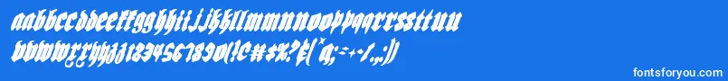 Biergartenci-Schriftart – Weiße Schriften auf blauem Hintergrund