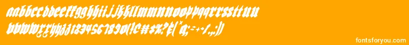 Biergartenci-Schriftart – Weiße Schriften auf orangefarbenem Hintergrund