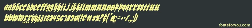 Biergartenci-fontti – keltaiset fontit mustalla taustalla