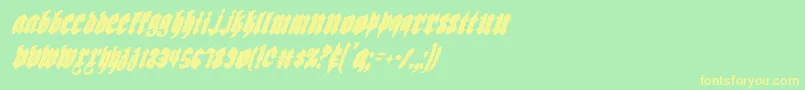 Biergartenci Font – Yellow Fonts on Green Background