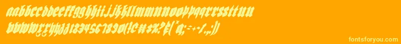 Biergartenci Font – Yellow Fonts on Orange Background