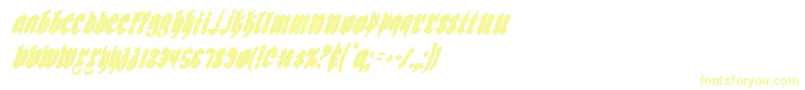 Biergartenci-Schriftart – Gelbe Schriften auf weißem Hintergrund