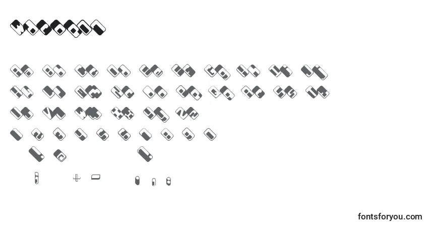 Czcionka Wdrop07 – alfabet, cyfry, specjalne znaki
