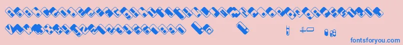 Wdrop07-Schriftart – Blaue Schriften auf rosa Hintergrund