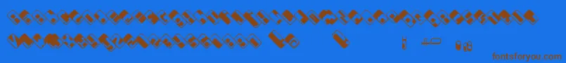フォントWdrop07 – 茶色の文字が青い背景にあります。