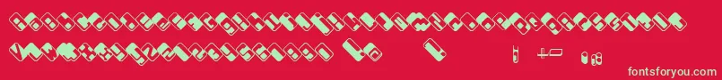 fuente Wdrop07 – Fuentes Verdes Sobre Fondo Rojo