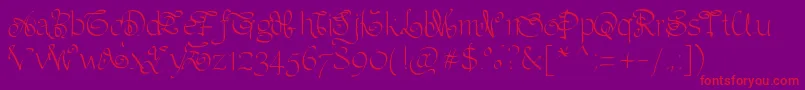 Pwornaments-Schriftart – Rote Schriften auf violettem Hintergrund