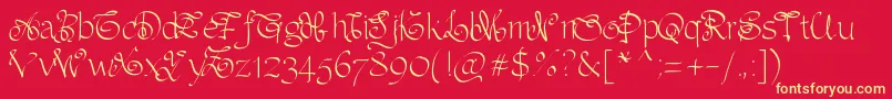 Pwornaments Font – Yellow Fonts on Red Background