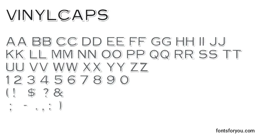 Schriftart Vinylcaps – Alphabet, Zahlen, spezielle Symbole