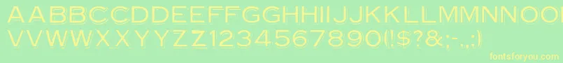 Vinylcaps Font – Yellow Fonts on Green Background