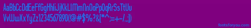 フォントProzak ffy – 紫色の背景に青い文字
