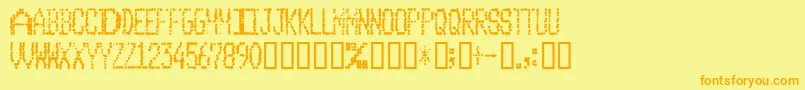 Шрифт Clubdia ffy – оранжевые шрифты на жёлтом фоне