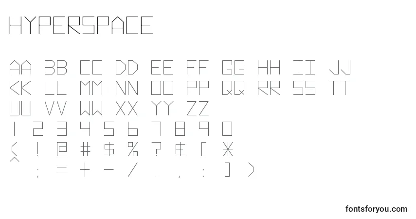 Шрифт Hyperspace – алфавит, цифры, специальные символы
